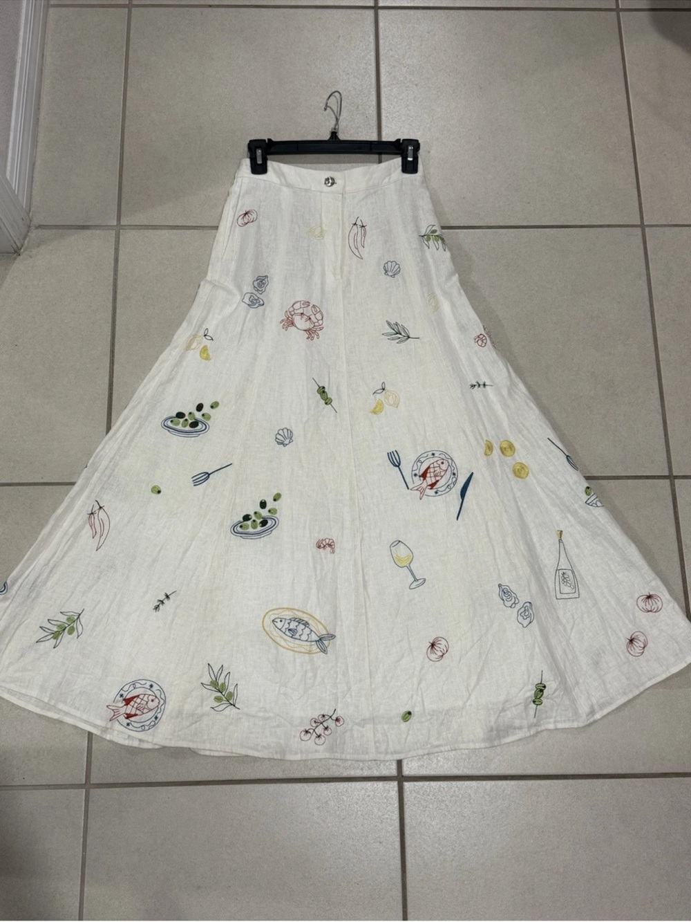 Caroline Constas Embroidered White Maxi Skirt - Picture 2 of 12